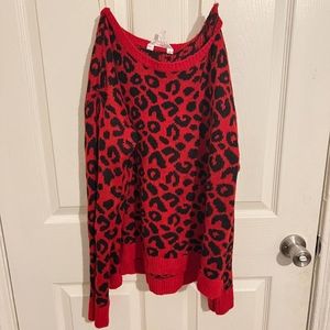 Animal Print Balloon-Sleeve Sweater size XL 15/17